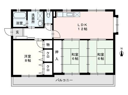 ジュネス南庄(3LDK/3階)の間取り写真