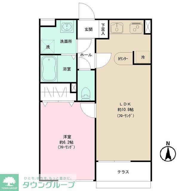 エミネンスオタイII(1LDK/1階)の間取り写真