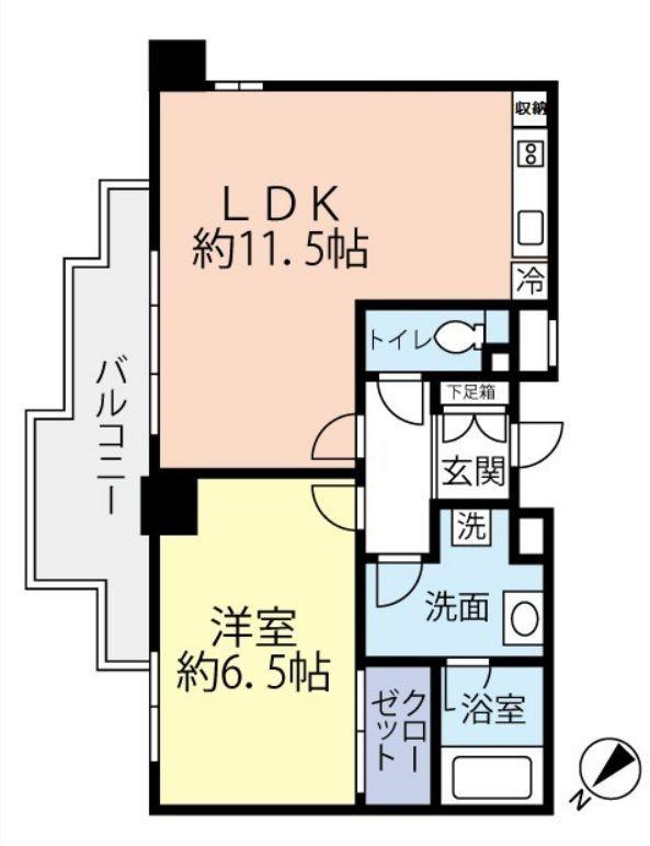 アルシオン中野坂上(1LDK/2階)の間取り写真