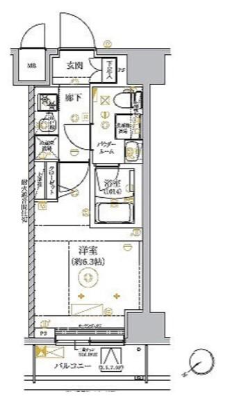 RELUXIA GRANDE 横濱吉野町(1K/6階)の間取り写真