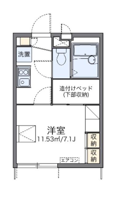 レオパレス櫻の夢(1K/1階)の間取り写真