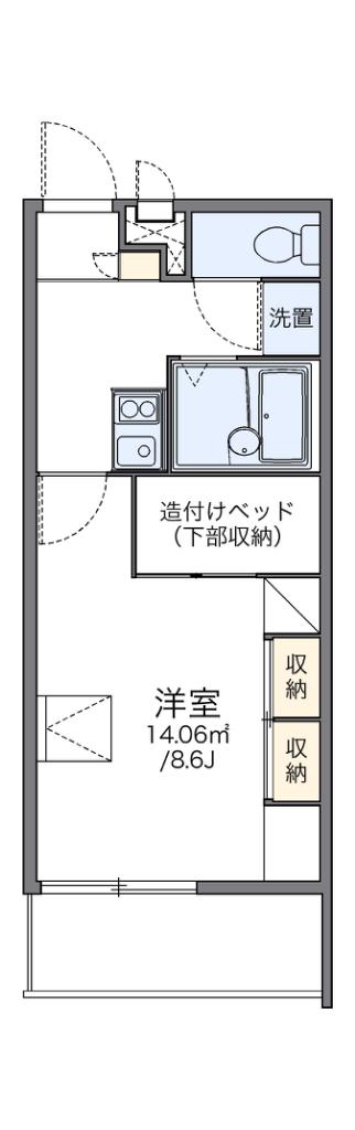 レオパレスカミジク(1K/3階)の間取り写真