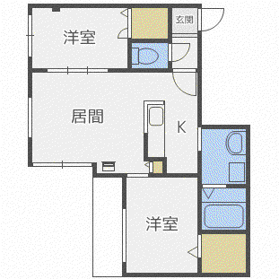 コローレ伏見(2LDK/4階)の間取り写真