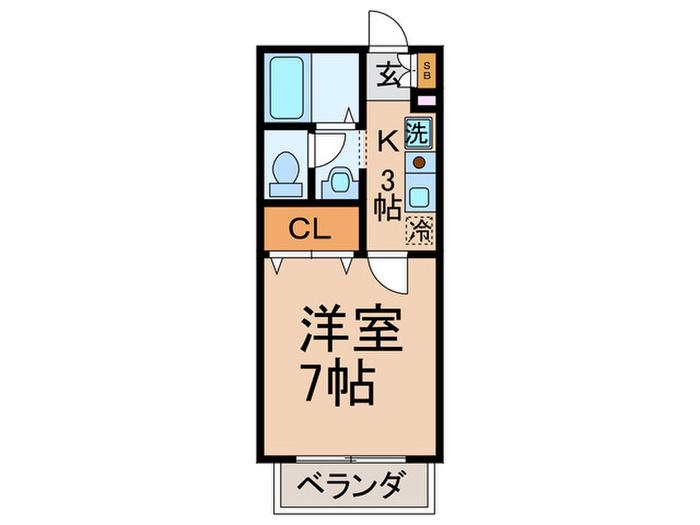 パークサイドビレッジ(1K/1階)の間取り写真