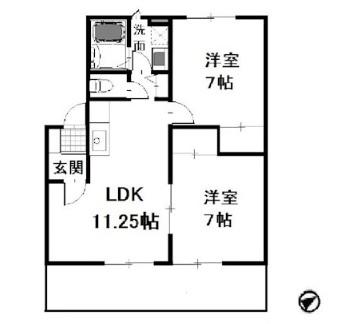 サンクレール(2LDK/1階)の間取り写真