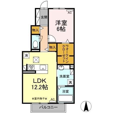 グランアベニールIII(1LDK/1階)の間取り写真