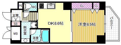 プリマベラ福島(1DK/2階)の間取り写真