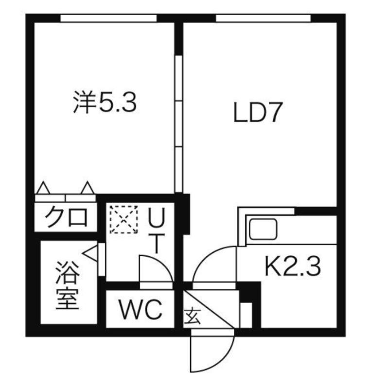 グリーンヒル美園(1LDK/4階)の間取り写真