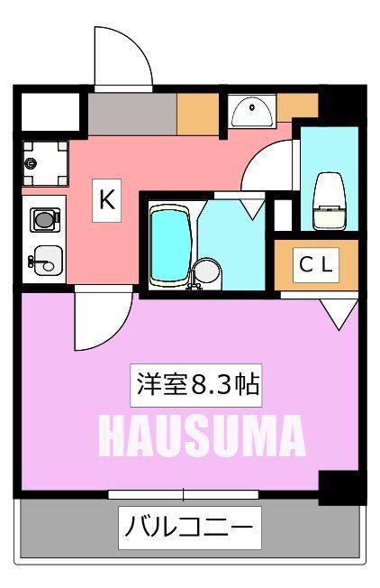 ドミール田端(1K/3階)の間取り写真