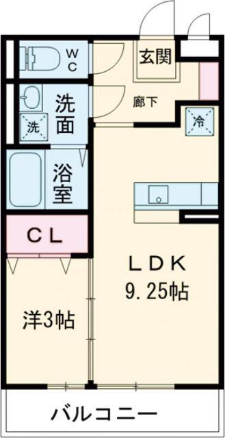 エスタシオン(1LDK/2階)の間取り写真