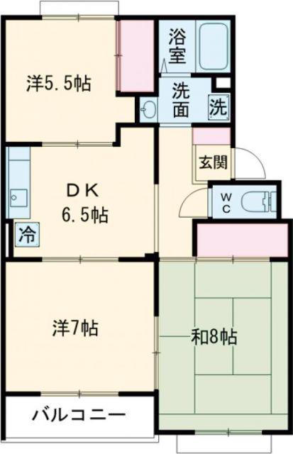 トリヴァンベール美船A(3DK/3階)の間取り写真