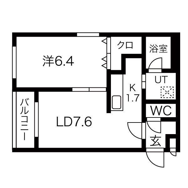 ミントジャムスS14(1LDK/3階)の間取り写真