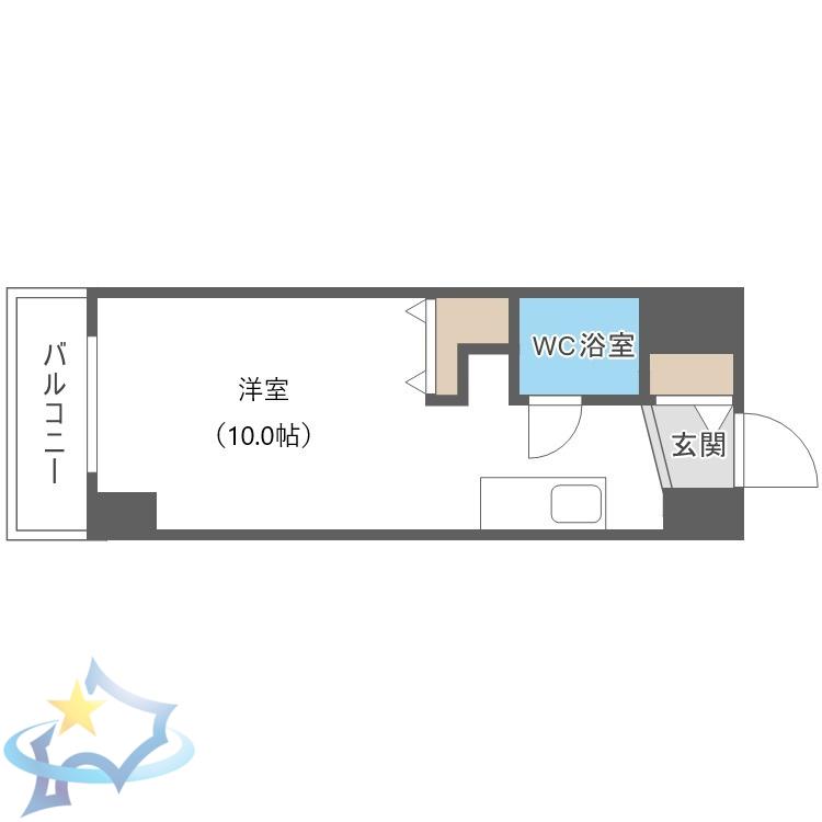 ラメール円山公園(1K/4階)の間取り写真