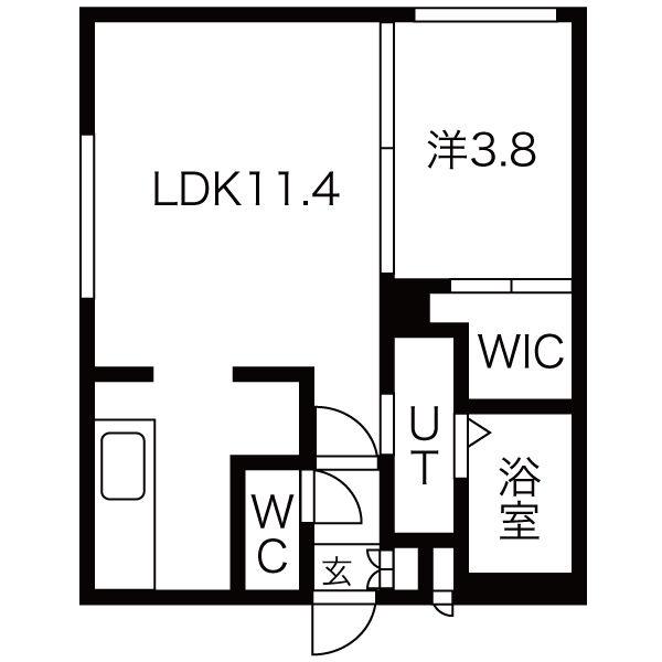 LIBRA南5条(1LDK/1階)の間取り写真