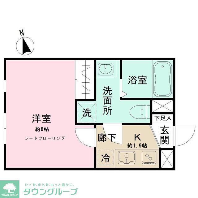 ノルディア奥沢(1K/1階)の間取り写真