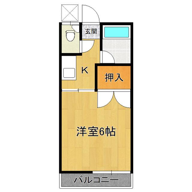 宮本ハイツ(1K/2階)の間取り写真
