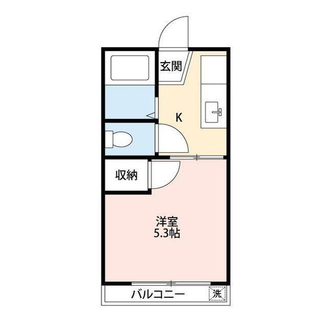 コーポサンヒルズ(1K/2階)の間取り写真