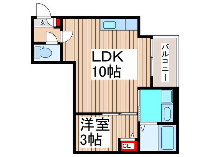 JACK GAMOI(1LDK/2階)の間取り写真