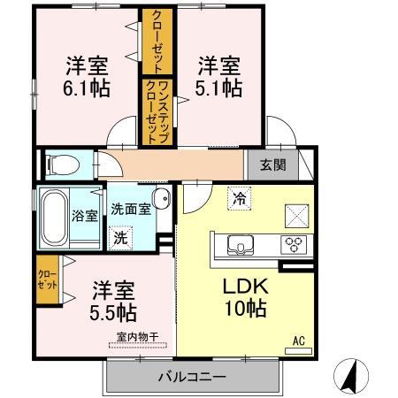 セントラルパーク2(3LDK/1階)の間取り写真