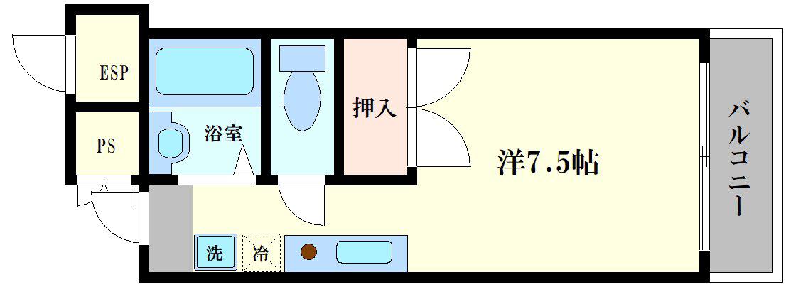 クイーンズマンション元町(ワンルーム/4階)の間取り写真