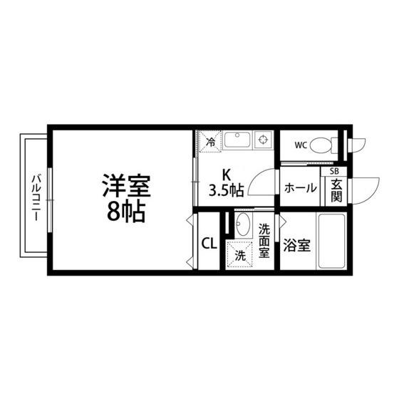 グレイスコート(1K/1階)の間取り写真