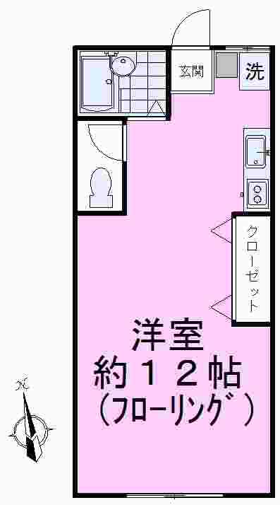 メゾン正和I(ワンルーム/2階)の間取り写真