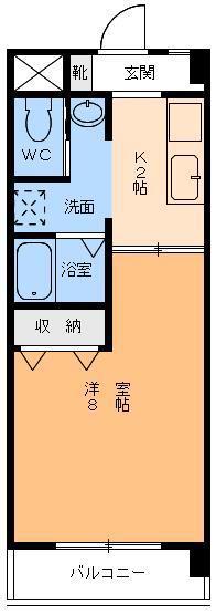 れぐるす清水(1K/1階)の間取り写真