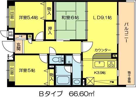 フレッチェII(3LDK/2階)の間取り写真