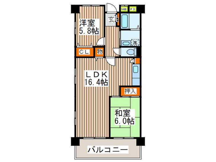 メゾン・ド・ベル青葉台II(2LDK/3階)の間取り写真