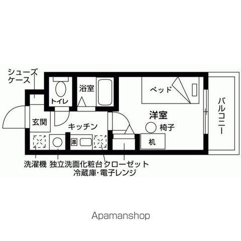 いとLAB レジデンスA棟(1K/4階)の間取り写真