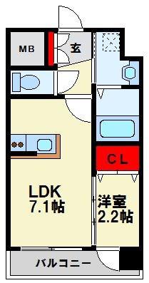 YSP八幡(1LDK/6階)の間取り写真