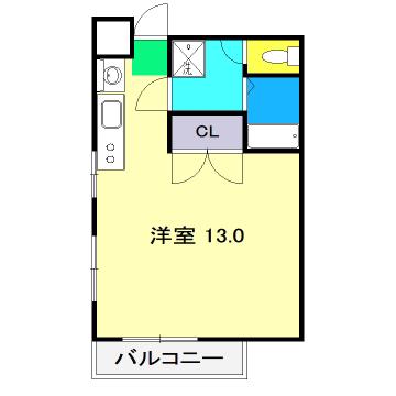 ストーク天神町(ワンルーム/2階)の間取り写真