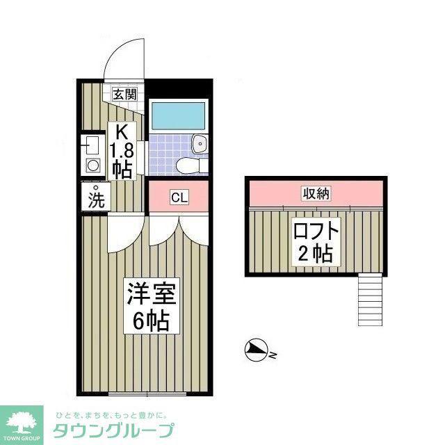 ガーデンヒルズ新倉D(1K/1階)の間取り写真