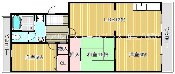 グランバリュー(3LDK/1階)の間取り写真