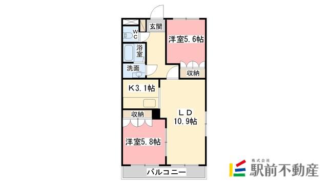 GRANDIR DOLCE(2LDK/2階)の間取り写真