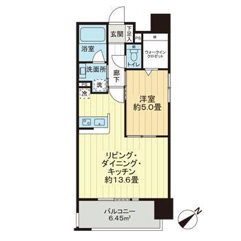 プレスタイル博多駅南Ⅱ(1LDK/6階)の間取り写真
