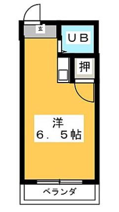 ステイツM(1K/5階)の間取り写真