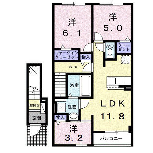 サニースクェア(3LDK/2階)の間取り写真
