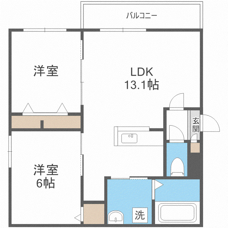 GRAN MODE学園前(2LDK/3階)の間取り写真