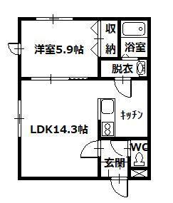 メゾンMT-6AVE(1LDK/1階)の間取り写真