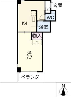 エスタシオン瑞穂通(1K/4階)の間取り写真