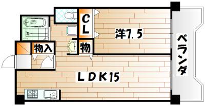 メモリープラザ小倉(1LDK/6階)の間取り写真