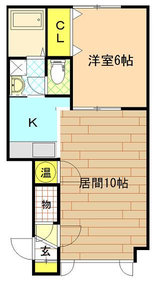 プレズィール豊岡(1LDK/1階)の間取り写真