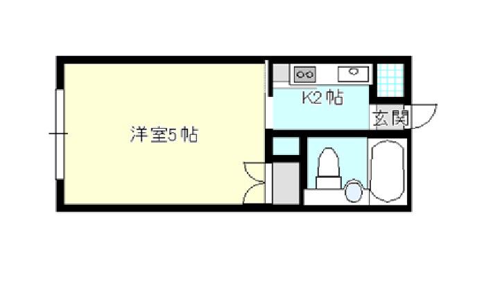 レジデンス中央(1K/1階)の間取り写真