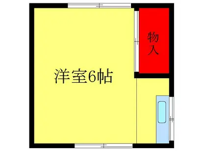 関アパートI(ワンルーム/2階)の間取り写真