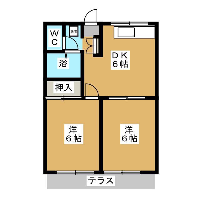 メゾンドモネ(2DK/1階)の間取り写真
