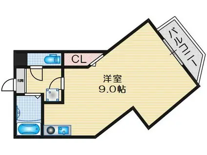 セレーン城跡(1K/1階)の間取り写真