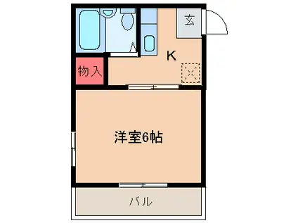 フレグランス東邦II(1K/1階)の間取り写真