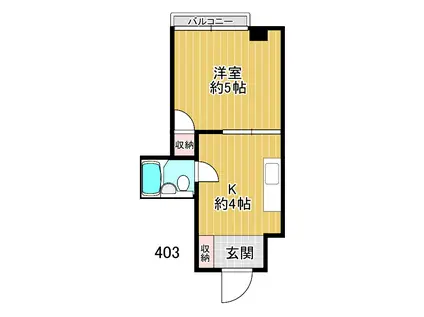 レジデンシャル枝光駅前(ワンルーム/2階)の間取り写真