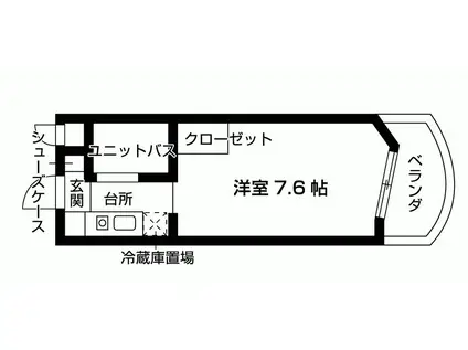リッシュ・ラフォーレ(ワンルーム/2階)の間取り写真
